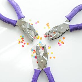 Durable Heavy Handed Hole Punches, Star, Heart, Circle Shapes for Scrapbooking, Arts & Crafts Projects, Punchers with Soft Grip. Includes a 3/16" Sized Star, ¼" Sized Circle and 3/16" Sized Heart
