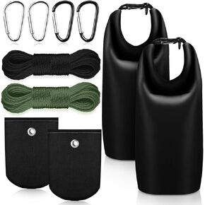 2 Sets Bear Food Bag Hanging System Ultralight Food Bag Hanging System Include 10 L Waterproof Bear Bag for Food Backing, Pulley System, Nylon Ropes and Clips for Camping Backpacking