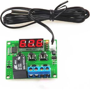 NOYITO Digital Temperature Controller Module -58℉ to +257 ℉ Temperature Control Switch NTC Waterproof Sensor Probe - Red LED Display Suitable for Kinds of Temperature Control System (24V)