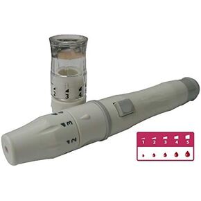 One Step Lancing Device Pen, 5 Depth Settings + AST Cap, Less Pain, Blood Sampling Pen, Accurate Blood Sample, Suitable for Twist Top Lancets, Blood Sugar Level Alternative Site Testing in Kuwait
