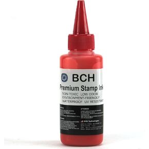 Stamp Ink Refill by BCH - Premium Grade - 2.5 oz… (RED)