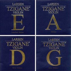 Larsen Tzigane 4/4 Violin String Set - Medium Gauge with Loop-end E