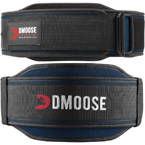 DMoose Weight Lifting Belt for Men & Women - 2 in 1 Adjustable 4" 6" Width - Weight Belt with Auto-Locking Buckle - Optimal Back Support Gym Belt for Weightlifting, Powerlifting, Squats and Deadlifts