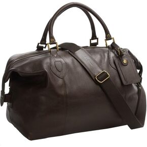 Barbour Medium Travel Explorer Leather Bag - Chocolate