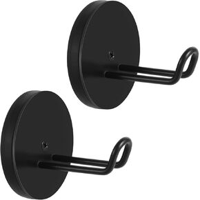 Dlilise Magnetic Hooks 2Pack, Heavy Duty Clothes Magnet Hooks for Hanging, Black Extended Strong Magnetic Coat Hanger, Large Long Magnetic Hooks for Headphone,Hat,Bag,Towel,Refrigerator,Wreath,Wall in Kuwait