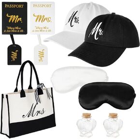 Mr and Mrs Hats & Passport Holder Set, Cool Bridal Shower Gifts, Unique 2024 Wedding Gifts for Couples, Christmas, Anniversary, Newlywed, Bride & Groom, Honeymoon, Marriage in Saudi Arabia