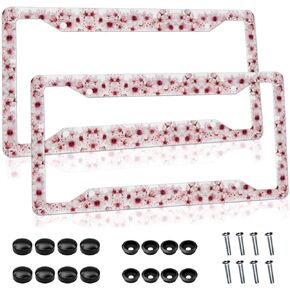 2 Pack Mountains License Plate Frame Mountain License Plate Frames for Car Decorative Accessories Rustproof License Plate Cover with Screws for Standard Us Ca (Set of 2, 12.3" x 6.3")