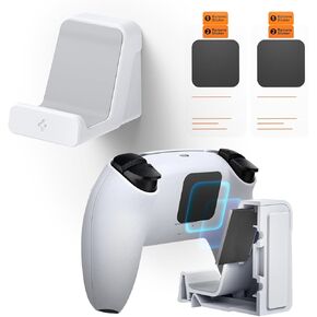 Spigen VG300 PS5 (2 Pack) Controller Wall Mount Designed for PS5 Playstation 5 Digital Edition and Disc Controllers Mount Wall Stands for Playstation Controllers, Xbox, PS4, PS5 and Nintendo - White