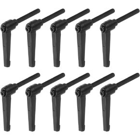 HARFINGTON 10pcs Adjustable Clamping Lever Handles M8 x 40mm Male Thread Bolt Knobs Rotating Screw Locking Quick Release Ratchet Push Button Handle, Black