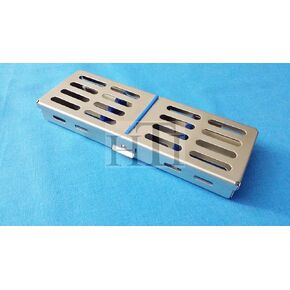 French Steel Autoclave Dental Surgical Lab Sterilization Cassette 7" X 2.5" X 0.75" Tray Rack for 5 Instruments (Hti Brand)