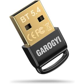GAROGYI USB Bluetooth 5.4 Adapter for PC Supports Windows 11/10/8.1/7,Plug & Play on Windows11/10, Mini 5.4+EDR Bluetooth Dongle Receiver & Transmitter for PC,Laptop,Keyboard,Mouse,Headsets,Speakers
