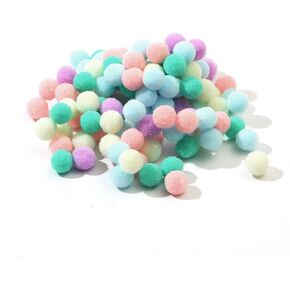 100 Pieces 2CM Assorted Pom Poms, Craft Pom Pom Balls, Colorful Pompoms for DIY Creative Crafts Decorations Craft Project (01)