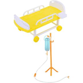 Medical Equipment Dollhouse Miniatures: 1 Set Kit for Kids Doctor Pretend Play Equipment Miniature Hospital Bed and Infusion Bottle Model Role Play Educational Toy for Boys Girls Gifts