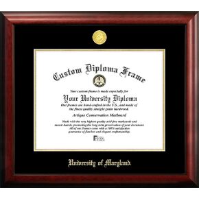 Campus Images MD998GED University of Maryland Embossed Diploma Frame, 13" x 17", Gold