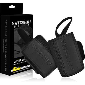 Natzshka Power Wrist Straps for weightlifting - 18" Premium Lifting Wrist Wraps with Thumb Loop & Wrist Support - Maximize Grip and Avoid Injury - Ideal for Gym, Strength Training Bodybuilding Powerlifting CrossFit accessories for Men & Women