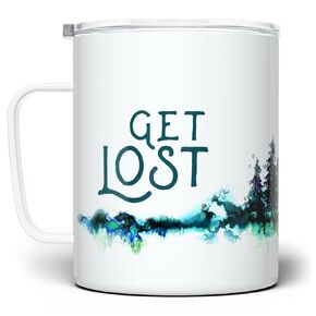 Loftipop Get Lost Insulated Travel Tumbler Coffee Mug, Nature Outdoor Wanderlust Camping Lover Gift Cup