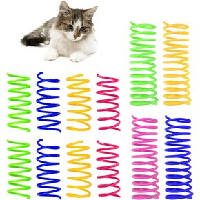 Andiker Cat Toys for Indoor Cats, 4 Big Cat Springs & 8 Small Springs Cat Interactive Toy for Swatting, Biting, Hunting Cat Creative Toy to Kill Time and Keep Fit Colorful Plastic Spring (12pc)