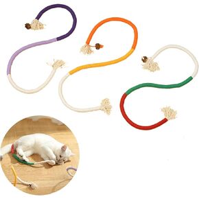 Lanyihome Cat Bite Rope Toys with silvervine Fruit Ball, Cat Chew Toys Teeth Cleaning, Cat Toys for Bored Adult Indoor Cats, Good for Cats Kittens Kitty Interactive and self Play, 3 Pack