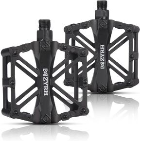 KEMIMOTO Mountain Bike Pedals MTB Bicycle Flat Pedals, 9/16'' CNC Aluminum Durable Sealed Bearing for Most Bikes BMX MTB Enduro Downhill Trail (Two Pack)