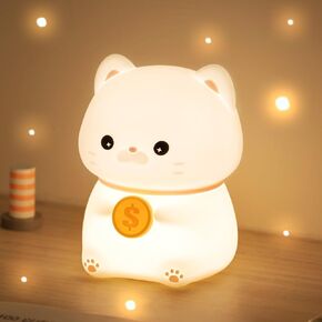 Fried Egg Cute Night Lights for Toddler, Kids, Baby, Nursery Warm Light Ambient Lamp for Snoothing, Sleeping Companion, Auto Off 30Min Timer, Rechargeable Battry Cordless, Soft Silicone Skin