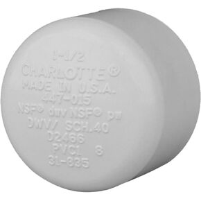 أنبوب شارلوت 1 1/2 SCH 40 غطاء ضغط المقبس (قطعة واحدة) in Kuwait