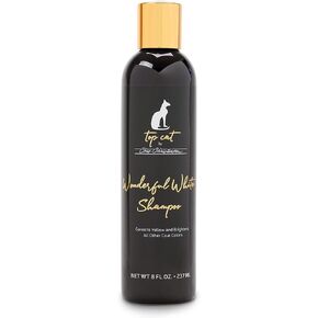 Chris Christensen Top Cat Wonderful White Shampoo for Cats, Groom Like a Professional, Corrects Yellow, Brightens All Coat Colors, Made in USA, 32 oz