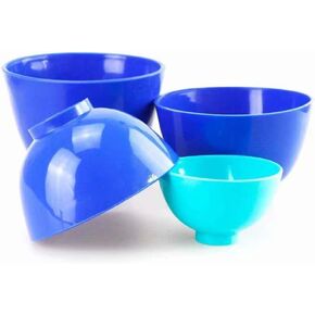 ALKITA 4 PCS Dental Lab Rubber Mixing Bowls Flexible Silicone Bowls Color Blue