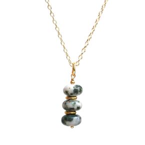 Gempires Carnelian Necklace, Orange Pendant Necklace, Handmade Beaded Necklace, Casual Wear, Gift for Daughter Sister, Hypoallergenic 14k Gold Plated 16+2 inch Adjustable Chain