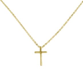 Austin Down to Earth - Tiny Cross Necklace - Simple Gold Cross Necklaces for Women - Mini Cross Necklace - Gold Filled - Gift for Baptism Confirmation Graduation - Adjustable Length from 16-18 inches