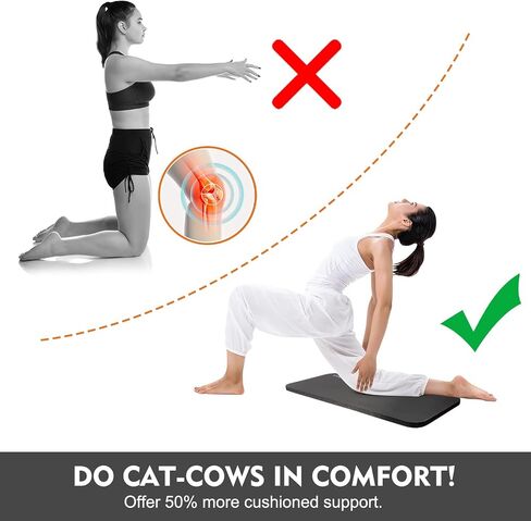 Ewedoos Yoga Knee Pads Cushion Yoga Mat Thick Kneeling Pad for Joints for Fitness, Travel, Meditation 24''x9''x0.6'' - Complement Your Yoga Mat in Saudi Arabia