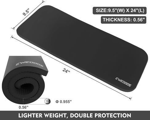 Ewedoos Yoga Knee Pads Cushion Yoga Mat Thick Kneeling Pad for Joints for Fitness, Travel, Meditation 24''x9''x0.6'' - Complement Your Yoga Mat in Saudi Arabia