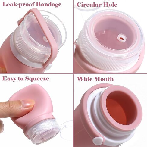 RONRONS 6 Pieces Salad Dressing Bottles Mini Condiment Bottles Squeeze Leakproof Ketchup Sauce Dispenser to Go for Lunch, Food-grade Silicone Portable Container Cleaning Brush (1.3oz, 38ml) in Saudi Arabia