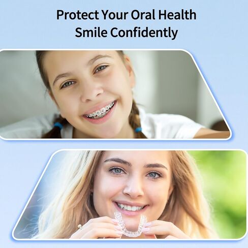 Qimic Ultrasonic Retainer Cleaner Machine, Portable 42kHz Jewelry Cleaner for Home or Travel Use, Night Guard Cleaner for Dentures, Aligner, Retainer, Whitening Trays in Kuwait