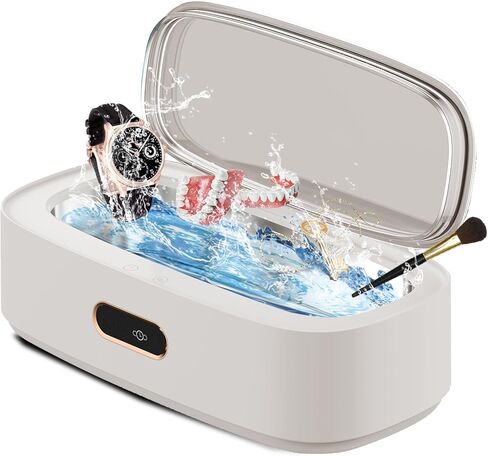 منظف ​​المجوهرات بالموجات فوق الصوتية، جراب نظيف للمجوهرات، خزان من الفولاذ المقاوم للصدأ 304 عالي السعة 300 مل، آلة تنظيف بالموجات فوق الصوتية 45 كيلو هرتز لأطقم الأسنان والأقواس الدائرية وفرشاة مستحضرات التجميل والساعات والنظارات المعدنية in Kuwait