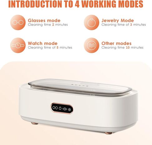 منظف ​​المجوهرات بالموجات فوق الصوتية، جراب نظيف للمجوهرات، خزان من الفولاذ المقاوم للصدأ 304 عالي السعة 300 مل، آلة تنظيف بالموجات فوق الصوتية 45 كيلو هرتز لأطقم الأسنان والأقواس الدائرية وفرشاة مستحضرات التجميل والساعات والنظارات المعدنية in Kuwait