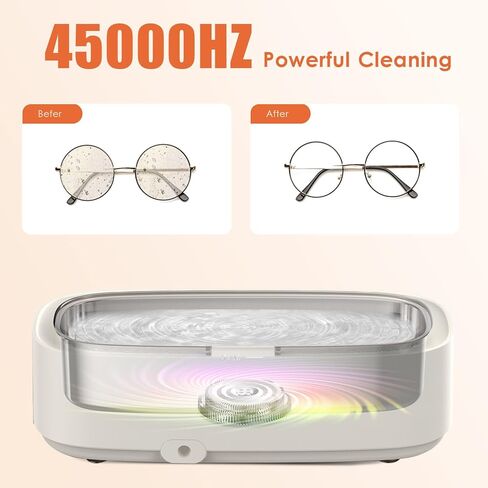 منظف ​​المجوهرات بالموجات فوق الصوتية، جراب نظيف للمجوهرات، خزان من الفولاذ المقاوم للصدأ 304 عالي السعة 300 مل، آلة تنظيف بالموجات فوق الصوتية 45 كيلو هرتز لأطقم الأسنان والأقواس الدائرية وفرشاة مستحضرات التجميل والساعات والنظارات المعدنية in Kuwait