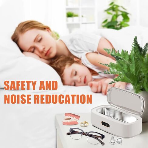 منظف ​​المجوهرات بالموجات فوق الصوتية، جراب نظيف للمجوهرات، خزان من الفولاذ المقاوم للصدأ 304 عالي السعة 300 مل، آلة تنظيف بالموجات فوق الصوتية 45 كيلو هرتز لأطقم الأسنان والأقواس الدائرية وفرشاة مستحضرات التجميل والساعات والنظارات المعدنية in Kuwait