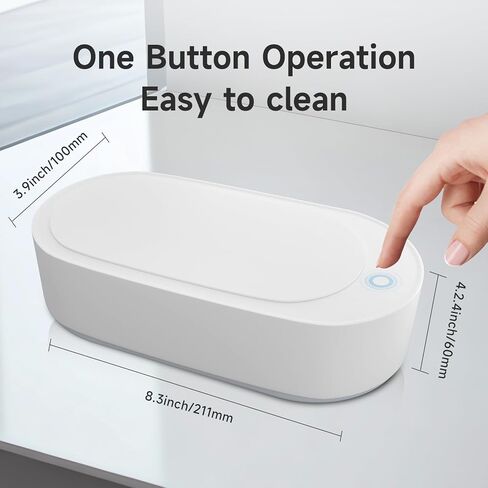 منظف ​​المجوهرات بالموجات فوق الصوتية من إيكوين، منظف بالموجات فوق الصوتية 45 كيلو هرتز مع خزان من الفولاذ المقاوم للصدأ 304، منظف المجوهرات لآلة الموجات فوق الصوتية مع تشغيل بلمسة واحدة للنظارات والخواتم والقلائد وأطقم الأسنان in Kuwait