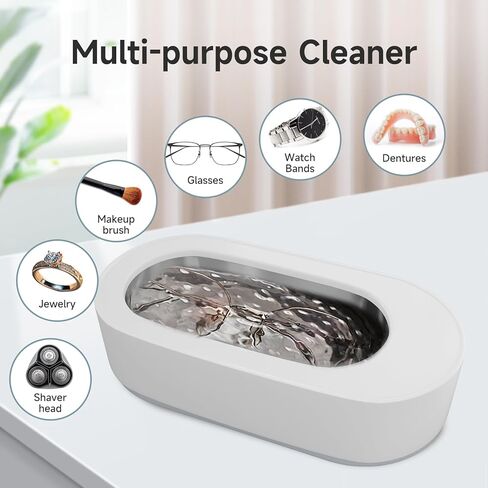 منظف ​​المجوهرات بالموجات فوق الصوتية من إيكوين، منظف بالموجات فوق الصوتية 45 كيلو هرتز مع خزان من الفولاذ المقاوم للصدأ 304، منظف المجوهرات لآلة الموجات فوق الصوتية مع تشغيل بلمسة واحدة للنظارات والخواتم والقلائد وأطقم الأسنان in Kuwait