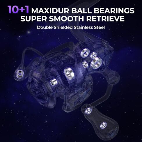 KastKing Royale Legend Pro Spinning Fishing Reels, Fishing Gifts for Men | Max Drag: 25 lb, 10+1 BB, 9.2 oz, Lightweight & Powerful Carbon Fiber Frame, 6.2:1 Gear Ratio, Digi-cut Aluminum Gear in Kuwait