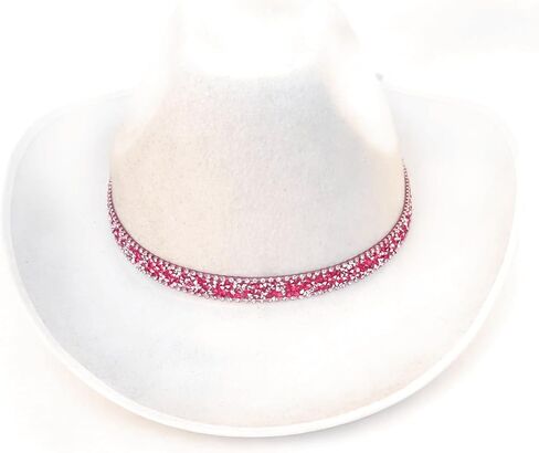 CEXDEXIONC قبعة رعاة البقر الفرقة للمرأة الوردي كريستال حجر الراين راعية البقر قبعة الفرقة بلينغ قبعة اكسسوارات قابل للتعديل حجم هدية محاصر in Kuwait