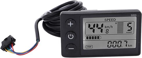 Electric Bike LCD Display, S866 Waterproof Cycle Bike Computer 24V 36V 48V Electric Scooter Control Panel with SM Plug for Electric Bicycle E-Bike Ebike LCD Display Ebike Display in Saudi Arabia