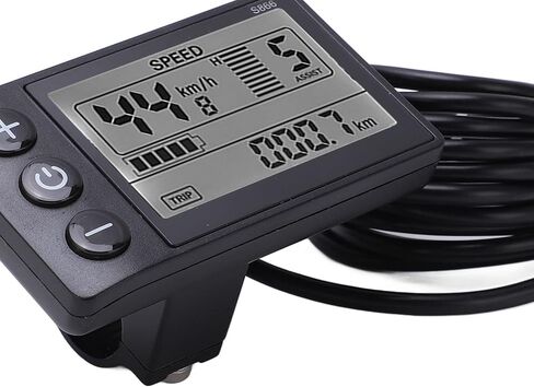 Electric Bike LCD Display, S866 Waterproof Cycle Bike Computer 24V 36V 48V Electric Scooter Control Panel with SM Plug for Electric Bicycle E-Bike Ebike LCD Display Ebike Display in Saudi Arabia