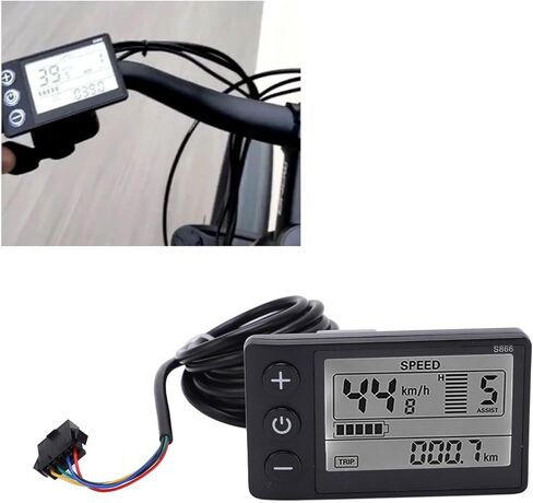 Electric Bike LCD Display, S866 Waterproof Cycle Bike Computer 24V 36V 48V Electric Scooter Control Panel with SM Plug for Electric Bicycle E-Bike Ebike LCD Display Ebike Display in Saudi Arabia