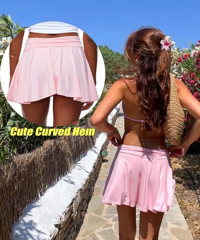 Coloquin Women Mini Skirts Y2k Pleated Short Skirts Flowy Ruched Coquette Skirt Going Out Skirt in Saudi Arabia