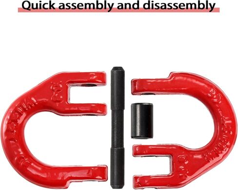 Bekith 4 Pack G80 سبائك الصلب المطرقة وصلة توصيل وصلة توصيل، 3/8 بوصة، حد حمل العمل 7100 رطل، مطلي باللون الأحمر in Kuwait