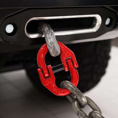 Bekith 4 Pack G80 سبائك الصلب المطرقة وصلة توصيل وصلة توصيل، 3/8 بوصة، حد حمل العمل 7100 رطل، مطلي باللون الأحمر in Kuwait