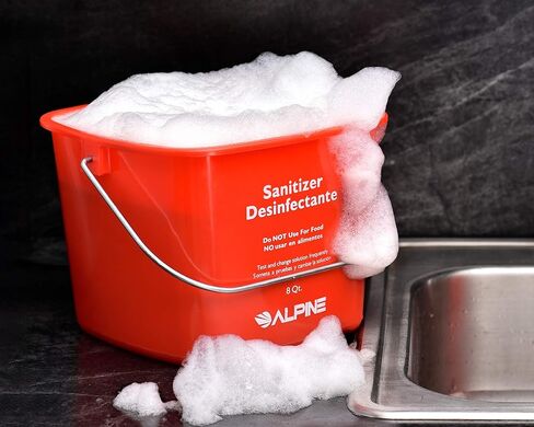 Alpine Industries Commercial Sanitizing Cleaning Pail - Heavy Duty Sanitizer Bucket - Cleaning Fluid Bucket - Cleaning Bucket for Offices, Restaurants, School, Bathrooms (Red, 3-Pack, 8 Qt) in Saudi Arabia