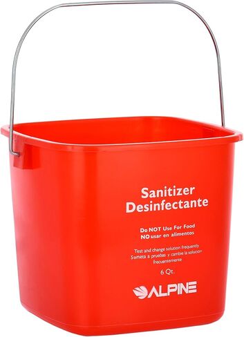 Alpine Industries Commercial Sanitizing Cleaning Pail - Heavy Duty Sanitizer Bucket - Cleaning Fluid Bucket - Cleaning Bucket for Offices, Restaurants, School, Bathrooms (Red, 3-Pack, 8 Qt) in Saudi Arabia