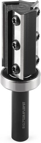 Insert Carbide Pattern Flush Trim Router Bit 1/2 Inch Shank, 1-1/8" Cut Dia, 2" Cutting Height ,3pcs Replacement Blade,Top Bearing Template Router Bit for Wood Trimming (Pattern Trim Bit) in Saudi Arabia
